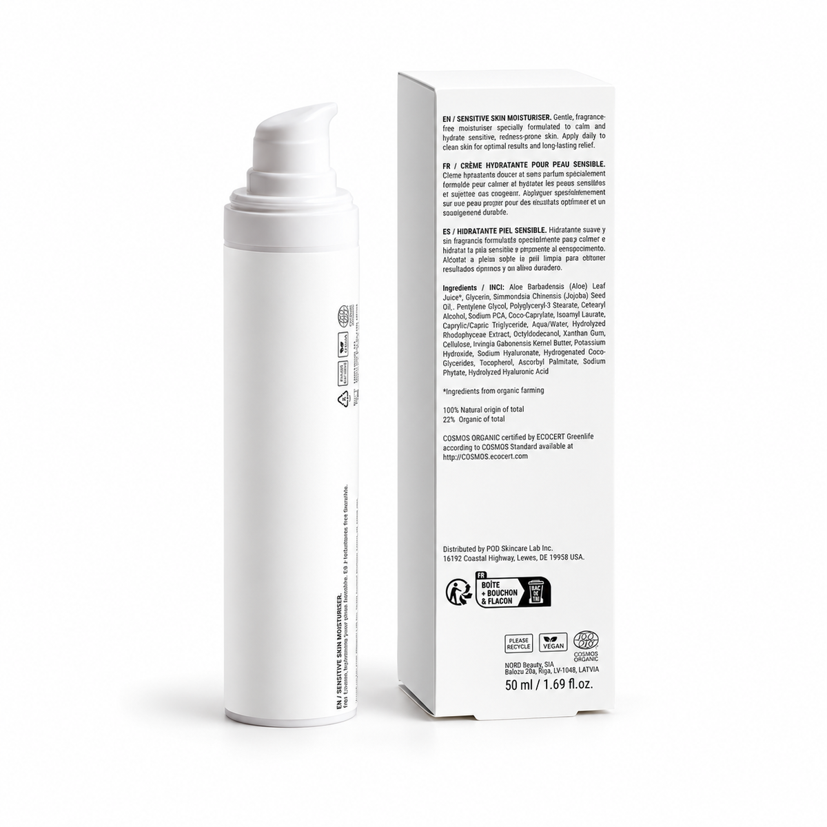 LUVIDORA skincare rear label