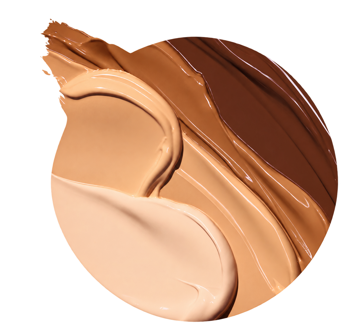Creamy foundation textures, isolated on a transparent background