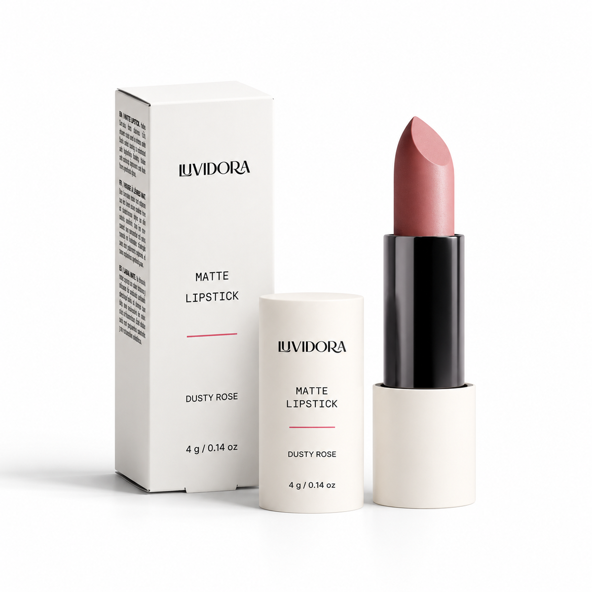 LUVIDORA — lipstick dusty rose packaging