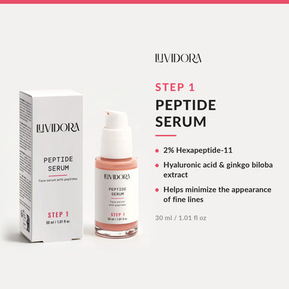 Step 1: Luvidora Peptide Serum with 2% Hexapeptide-11